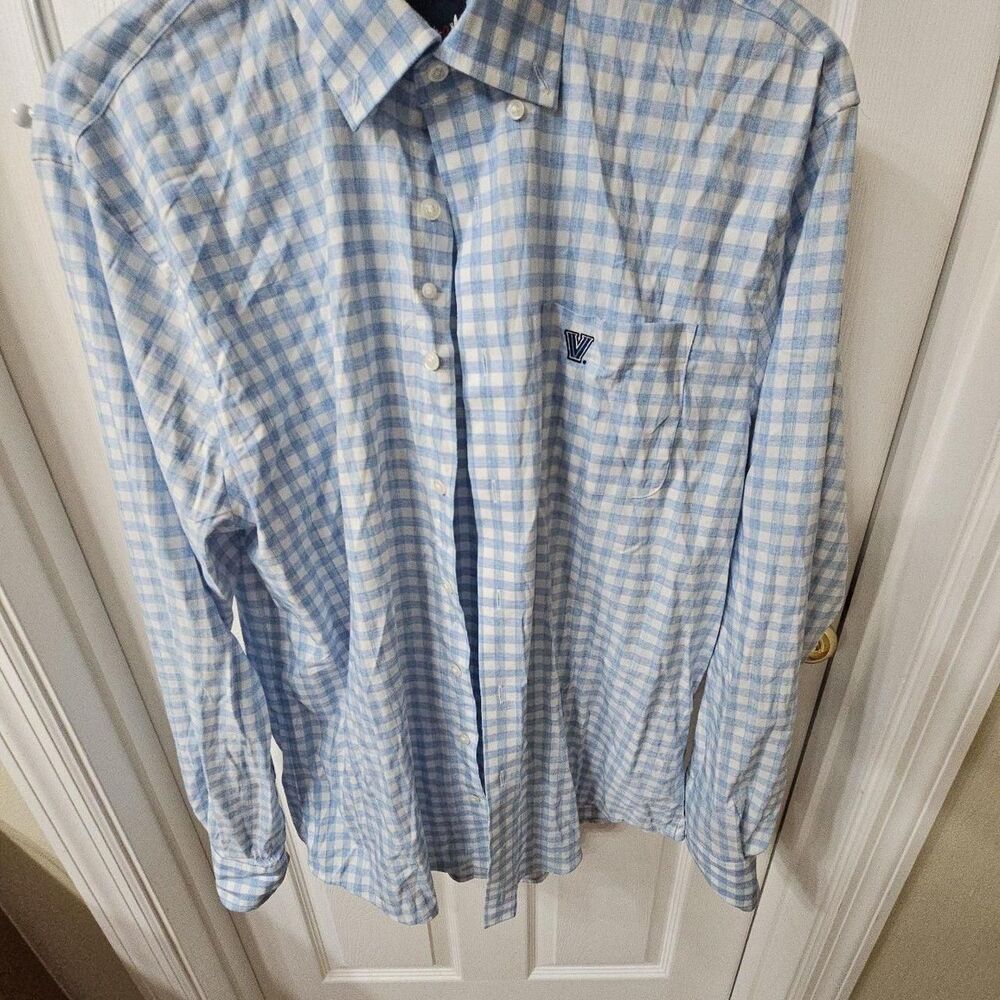 Johnnie-O Performance Villanova University Gingham Button Down Shirt Large - Picture 5 of 7
